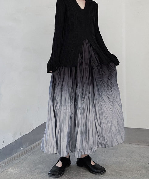 Gradient Wrinkled Skirt
